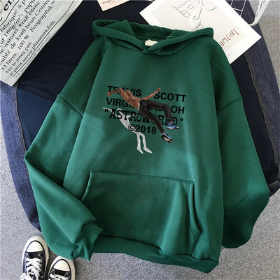 Athen- Bedruckter Baumwoll-Hoodie für Damen