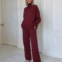 Hannah™ Premium-Sweatshirt-Set mit Rollkragen-Top in Rot