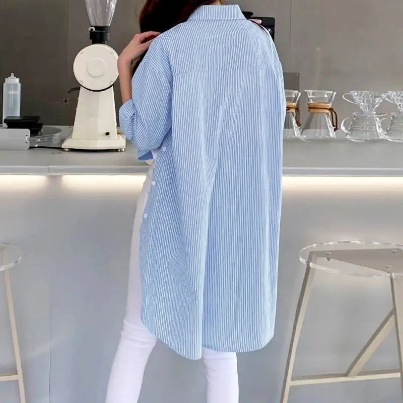 Bryarly® | Nadelstreifen-Bluse mit Knopfleiste für Damen