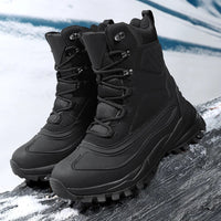 Herren High-Top-Schneestiefel mit Schnürung in Schwarz