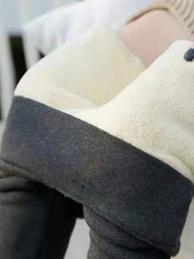 Leggings mit hoher Taille und warmem Plüschfutter
