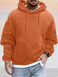 Texturierter, weit geschnittener Kapuzenpullover -  DOMI in Orange