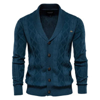 Herren-Cardigan mit Knopfleiste in Blau