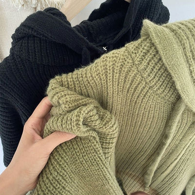 Ditte - Strickpulli mit Kapuze und Reißverschluss für Frauen
