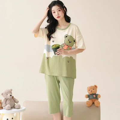 Guinevere- Gemütliches O-Neck Top und Pyjama für Damen
