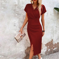 Margaux | Damen Festliches Midikleid Hochzeitsgast Elegant Feminin in Burgund