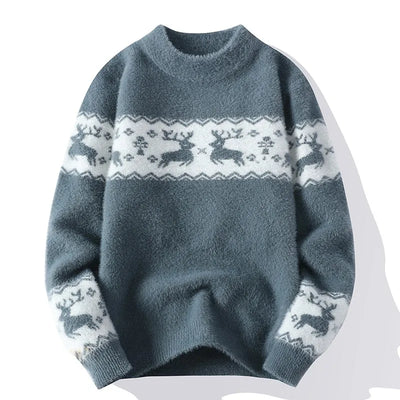 Reiner - Warmer Strickpullover mit Weihnachtshirsch-Aufdruck für Männer