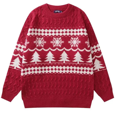 Thomas - Warmer Strickpullover mit Rundhalsausschnitt und Weihnachtsmotiv für Männer