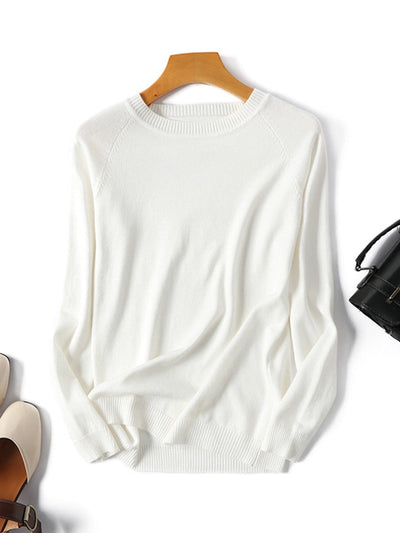 Stilvoller gestreifter Strickpullover mit Rundhalsausschnitt für Damen | Ideal für den Winter