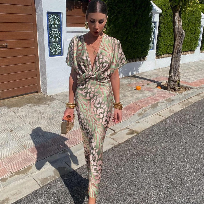 Nela – Elegantes Maxi-Kleid mit Wickel-Detail