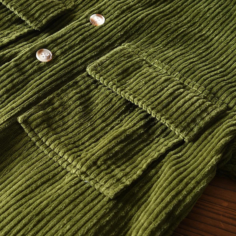 Fudus | Herren Übergröße Dickes Kordhemd Aus Baumwolle