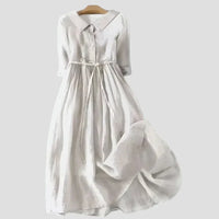 Morges | Kleid mit Hemdkragen und eleganter Silhouette in Beige