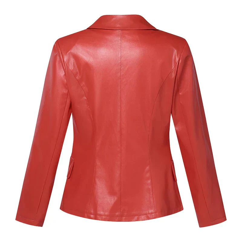 Ledarina | Eleganter Lederblazer mit Doppelknopfverschluss