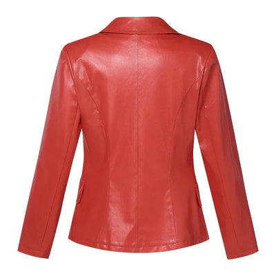 Ledarina | Eleganter Lederblazer mit Doppelknopfverschluss