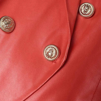 Ledarina | Eleganter Lederblazer mit Doppelknopfverschluss
