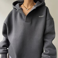 Damen Hoodie mit langen Ärmeln in Dunkelgrau
