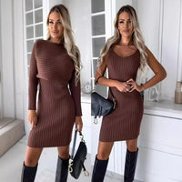Virginia Royale™ Set aus hochwertigem Strick mit eleganter 2-in-1-Überlagerung in Grau