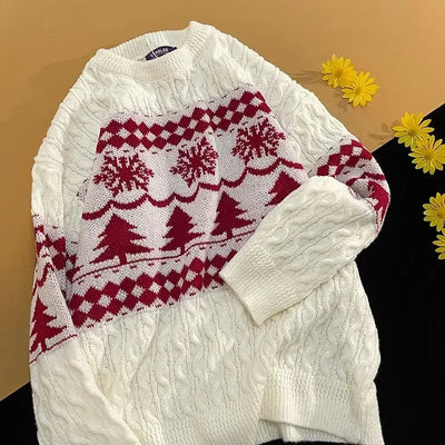 Thomas - Warmer Strickpullover mit Rundhalsausschnitt und Weihnachtsmotiv für Männer