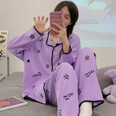 Harlo- Langarmshirt und Pyjama-Set für Damen