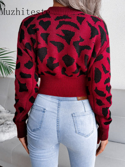 Stilvoller Strickpullover mit Jaguar-Muster für Damen | Ideal für den Winter