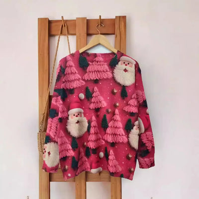 Eleanora- Weihnachtspullover mit Rundhalsausschnitt