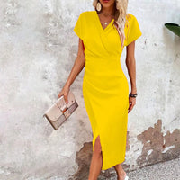 Margaux | Damen Festliches Midikleid Hochzeitsgast Elegant Feminin in Gelb