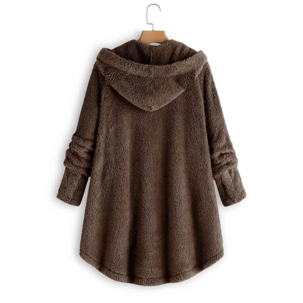Stilvoller Sherpa-Hoodie mit Katzenohren-Kapuze für Damen | Ideal für den Winter