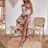 Garden™ Maxikleid Mit Spitzen-Taille Und Elegantem Schlitz in Weiss
