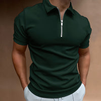 Evan | Zip-Poloshirt mit moderner Linie in Grün