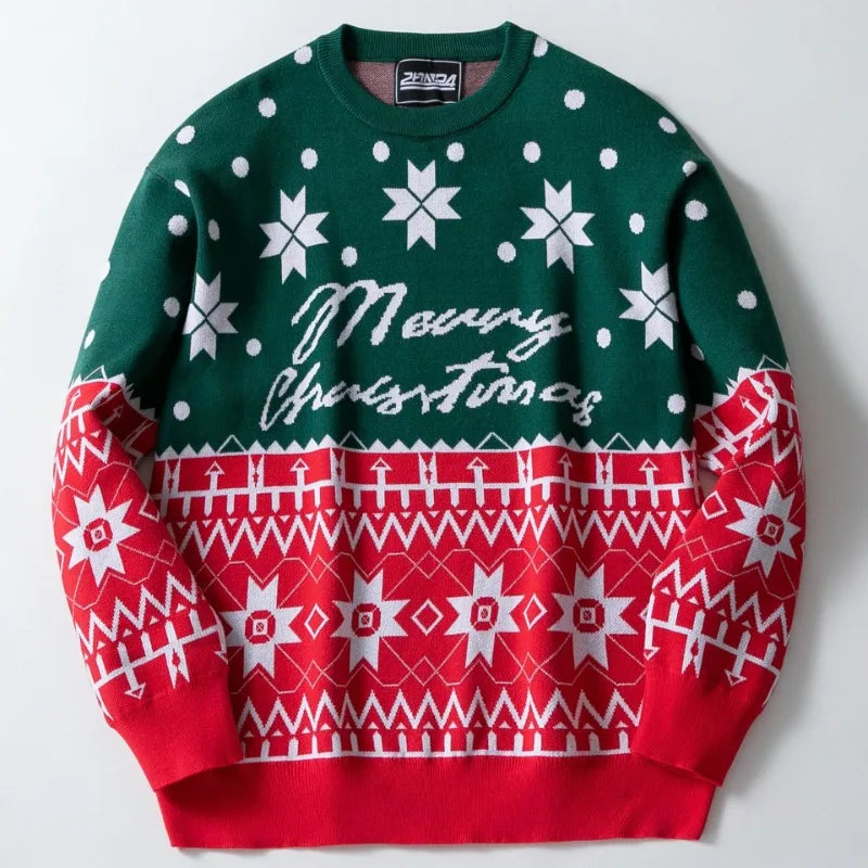 Harold - Warmer Strickpullover mit Lockerer Passform und Weihnachtsmuster für Männer
