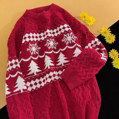 Thomas - Warmer Strickpullover mit Rundhalsausschnitt und Weihnachtsmotiv für Männer