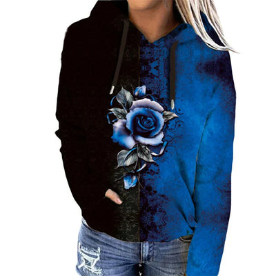 Oversize-Hoodie mit Blumenmuster für Damen | Ideal für den Winter