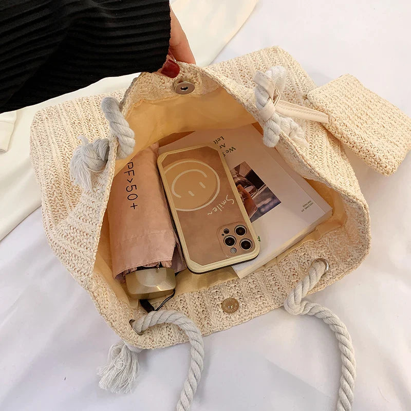 Bali | Große Strandtasche aus Stroh für Strand und Freizeit