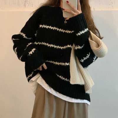 Gemütlicher gestreifter Pullover für Damen