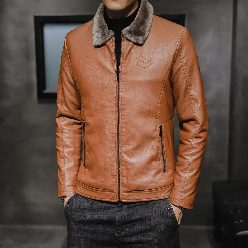Nakoa- Herren Lederjacke mit Reverskragen