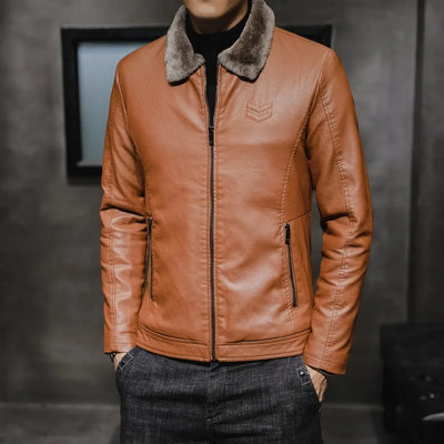 Nakoa- Herren Lederjacke mit Reverskragen