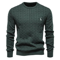 Falkner | Strickmodern Herrenpullover in Grün