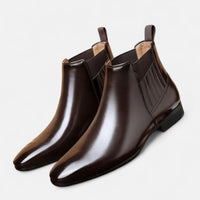 Leon | Stilvolle Herren-Stiefeletten aus Kunstleder in Dunkelbraun
