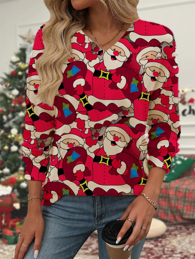 Eleanora- Weihnachtspullover mit Rundhalsausschnitt