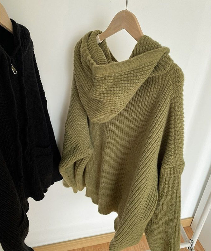Ditte - Strickpulli mit Kapuze und Reißverschluss für Frauen
