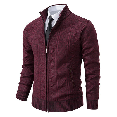 Mambo | Herren Grobstrick-Cardigan mit Stehkragen