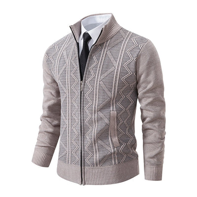 Mambo | Herren Grobstrick-Cardigan mit Stehkragen