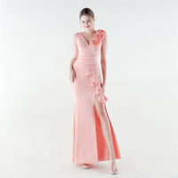 Aurielle™ Kleid mit Verziertem Schulterdesign und Premium-Verarbeitung in Rosa