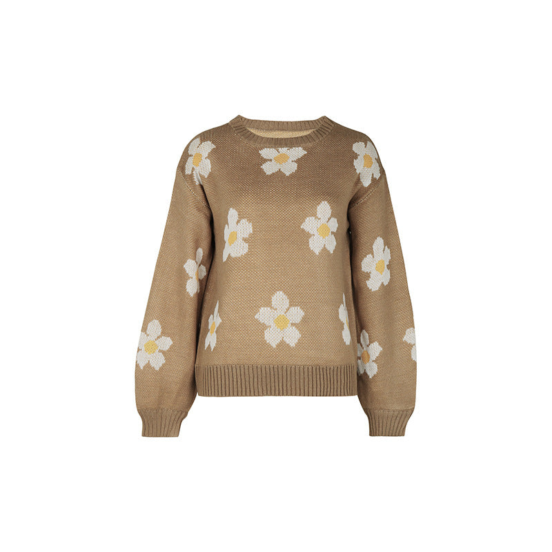 Madelief | Gebreiter Pullover mit Gänseblümchenmuster