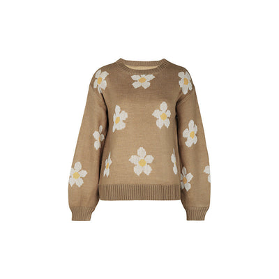 Madelief | Gebreiter Pullover mit Gänseblümchenmuster