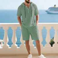 Portofino Coast™ Set Aus Baumwoll-Leinen Mit Moderner Kapuzenshirt in Grün