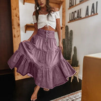 Belle Prairie™ Jeansrock Mit Fließenden Stufenlagen Im Used-Look in Lila