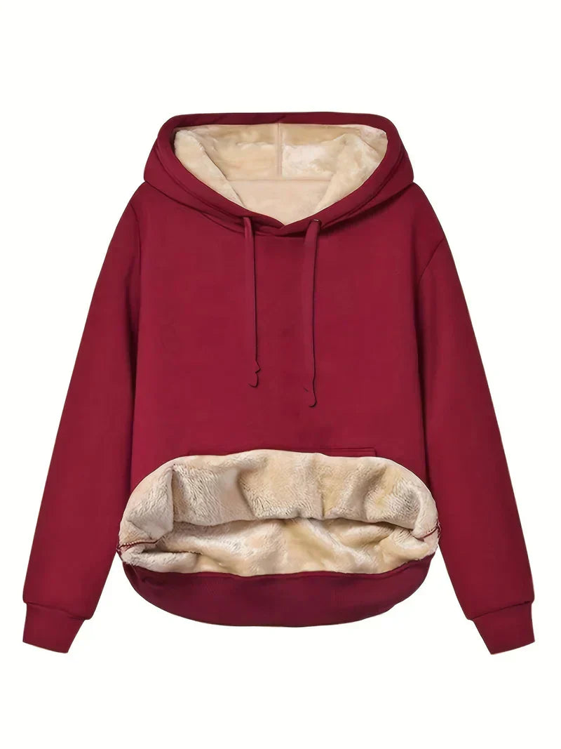 Frenska | Damen Winter Kapuzenpullover aus Plüsch