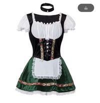 Leni | Dirndl mit Schürze im Trachten-Stil in Grün/Weiße Schürze