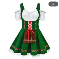 Leni | Dirndl mit Schürze im Trachten-Stil in Weinrot/Brauner Latz